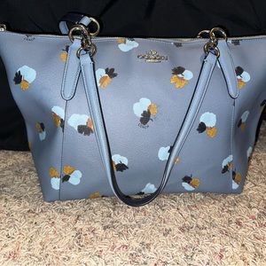 Coach Blue Floral Leather Purse